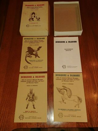 Tsr 1974 White Box Dungeons And Dragons 3 Volume Set