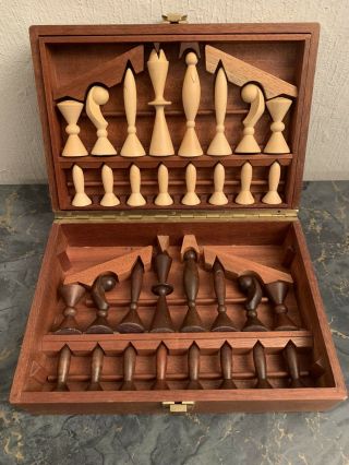 Anri Space Age Chess Set Fitted Case Designed By Arthur G.  Elliott Of Disney