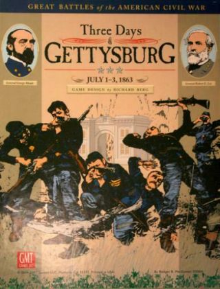 Gmt Wargame Three Days Of Gettysburg (revised Ed,  2nd) Vg,
