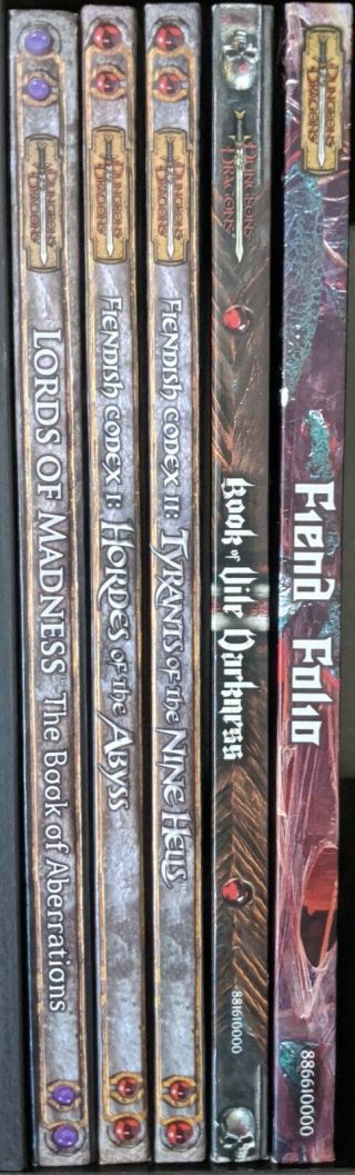 Dungeons And Dragons 3.  5 Accessories Fiendish Codex 1 - 2 - Folio,  Lord Of Madness