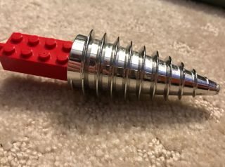 Lego Chrome Silver Cone Spiral Rock Raiders Drill Vehicle Piece Large Rare