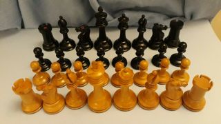 Antique Vintage Staunton Chess Set Crown Stamped 2