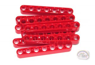 Lego Technic - 9 X Studless Beams - 7l - Red - Liftarms - - (nxt,  Ev3)