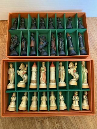 Anri Toriart Charlemagne Hand Painted Chess Set