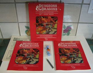 TSR DUNGEONS & DRAGONS SET 1 BASIC RULES 1011 1983 COMPLETE UNUSED/ DICE 3