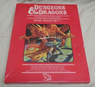 Dungeons & Dragons Basic Rules Set 1 Tsr 1981 First Print Complete Green Dice