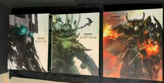 Warhammer End Times Nagash Glottkin Archaon Hardcover Books 1 & 2 W/ Slipcase Hc