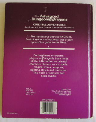 AD&D Oriental Adventures Advanced Dungeons & Dragons TSR 1985 Kara - Tur RPG 2