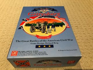 The Three Days Of Gettysburg Gmt Games 1995 1st & 2nd Editions