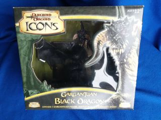 D&d Icons Gargantuan Black Dragon Miniature,  Near,  Complete