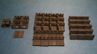 Dwarven Forge Unpainted City Builder Tower Battlements & Wall Foundations