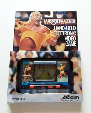 Rare Wwf Wwe 1988 Wrestlemania Hand - Held Electronic Video Game Hulk Hogan