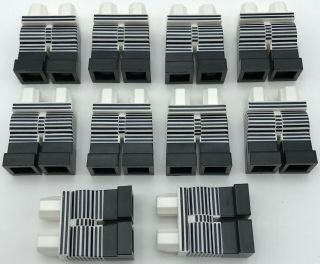 Lego 10 White Hips And Legs With Black Narrow Stripes And Black Boots Parts