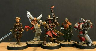Warhammer 40k Kill Team 28mm Painted Inquisitor/witch - Hunter & Retinue 5 Minis