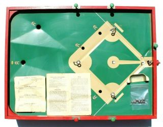 Vtg 1930s Alexander Baseball Board Game Mechanical Wood Tin Table Top