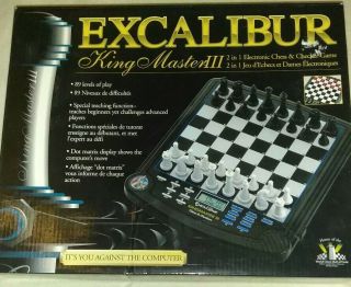 Excalibur 911e - 3 King Master Iii 2 In 1 Electronic Chess & Checker Game