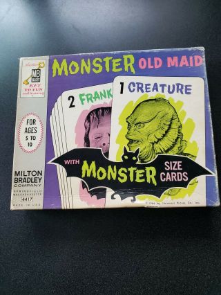 Vintage 1964 Monster Old Maid Card Game,  Complete W/box
