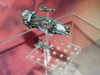 Halo Fleet Battles Unsc Valiant Cruiser,  2 Paris Escort Painted Miniature Set