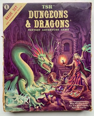 Tsr Dungeons & Dragons 1011 Basic Set Game 1 Box 394 - 51834 - 9tsr1200 Dice Crayon