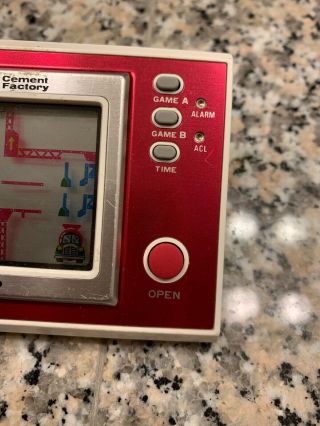 Mario ' s Game & Watch Cement Factory Handheld Video Game Great 3