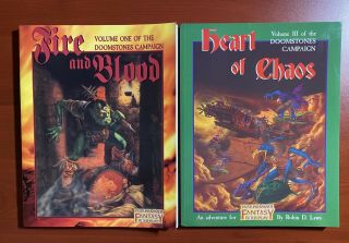 Rpg Warhammer Fantasy Fire Blood & Heart Of Chaos Vol.  1 & 3 Doomstones Campaign