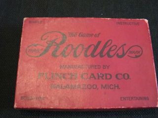 1912 Roodles Card Game Kalamazoo,  Mi Flinch Card Co.