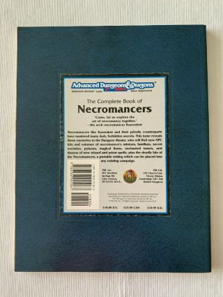 Complete Book of Necromancers,  AD&D 2nd Ed,  TSR 2151,  1995, 2