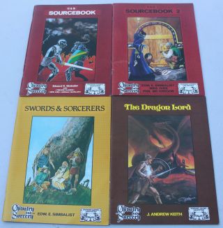 Vintage Chivalry And Sorcery Sourcebook 1 & 2 Swords Sorcerers Dragon Lord Rpg