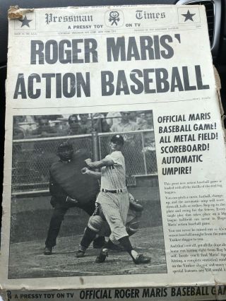 Vinyage Pressman Roger Maris Action Baseball Board Game 1962
