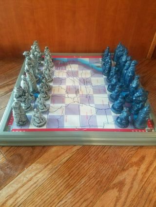 Civil War Chess Set State Capitals Major Battles Blue Gray