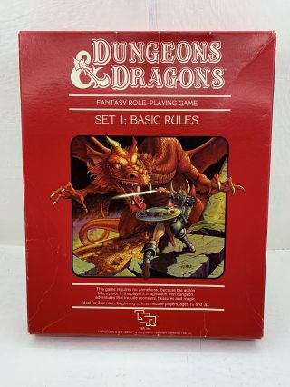 Tsr Dungeons & Dragons Set 1 Basic Rules 1011 1983 Complete With Dice