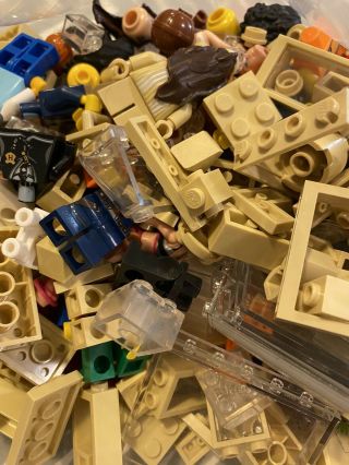 1 Lb 3 Oz Bulk Legos Tan,  Clear,  And Characters