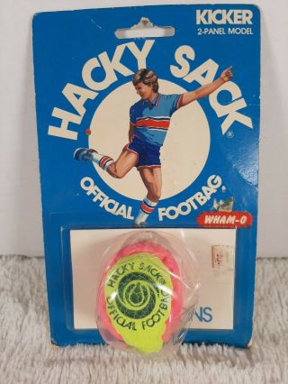 Vintage Hacky Sack Official Footbag 1986 In Package Wham - O Pink Green