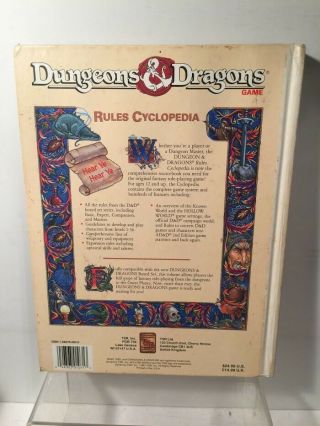 Dungeons and Dragons Rules Cyclopedia 1071 (1991) TSR vintage ADD 2