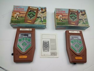 2 Vintage Tandy Radio Shack Electronic 2 Player Handheld Baseball Game