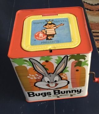 Vintage Bugs Bunny In The Music Box Mattel 1962 Pop Up & Box Stock 573 Warner