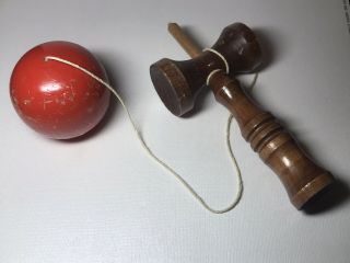 Vintage Wood Kendama Toy - Classic Game And Collector 