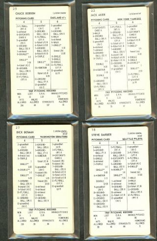 1969 Strat - o - matic baseball complete AL set 24 cards per team 3