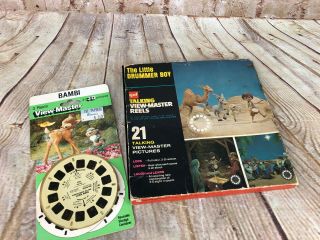 Vintage The Little Drummer Boy Talking View Master Reels & Bambi 3 - D Pictures