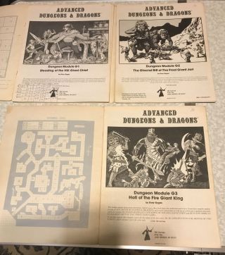 3 TSR AD&D 1st Edition Dungeon Module G1,  G2,  G3 1978 3