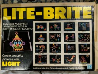 Vintage 1981 Lite Brite Light Bright Hasbro Toy Game.  Complete