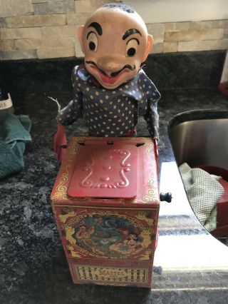 1952 Mattel Organ Grinder Jack In The Box W/monkey Bob Routledge Creation
