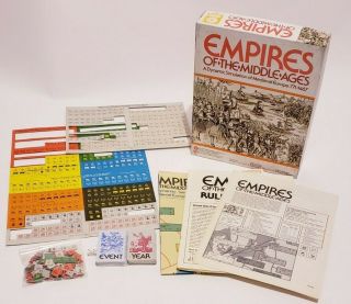 Spi Empires Of The Middle Ages Board Game Vintage 1980 Complete Part Punched