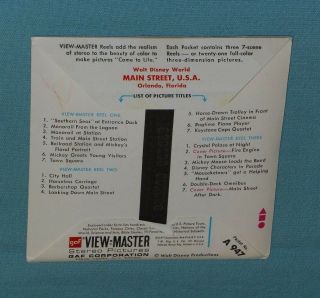 vintage WALT DISNEY WORLD - - MAIN STREET U.  S.  A.  VIEW - MASTER REELS packet 3