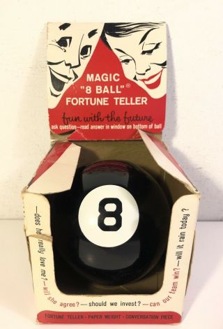 Vintage Alabe Crafts Magic 8 Ball Fortune Teller W Box Usa Pyramid