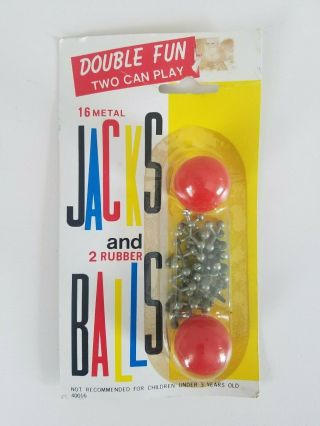 Vintage Toy Metal JACKS and BALL Double Set Pkg Taiwan 2