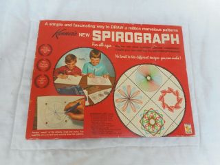 Vintage 1967 Kenner Spirograph Drawing Set 401 Blue Tray Near Complete No Pens