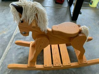 Wooden Rocking Horse Amish Built Solid Wood Handmade