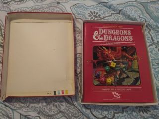 DUNGEONS & DRAGONS BASIC RULES SET 1 - 1011 1983 BOX WITH MANUALS,  DICE,  & ADS 2