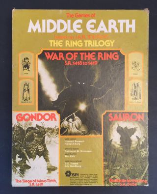 Spi War Of The Ring Lotr Board Game 1977 Middle - Earth Tolkien